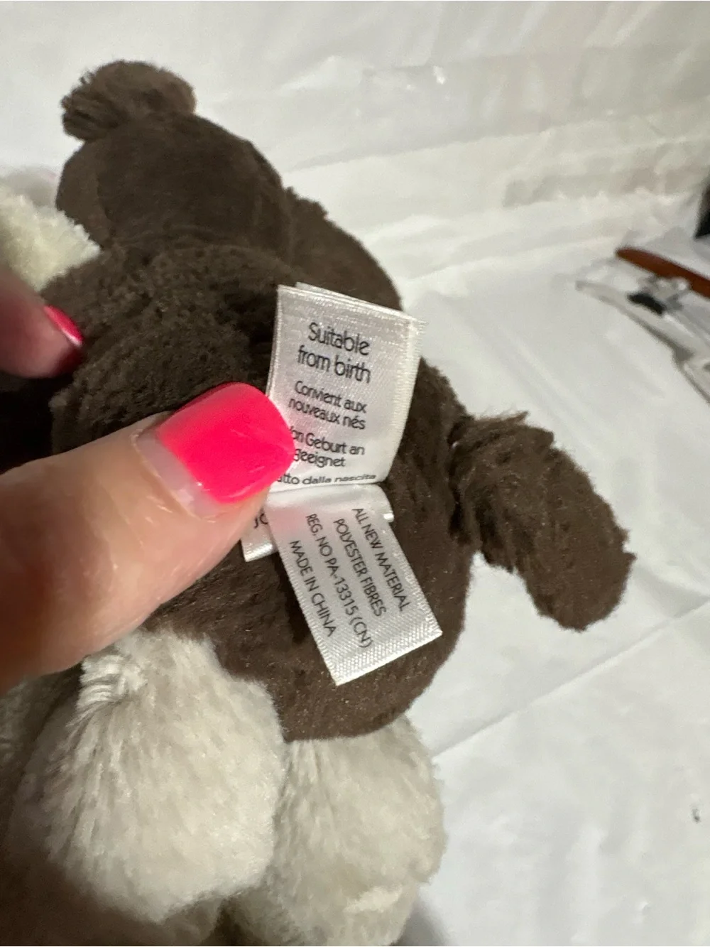 Jellycat Puppy bashful fudge puppy soother Comfort Blanket
